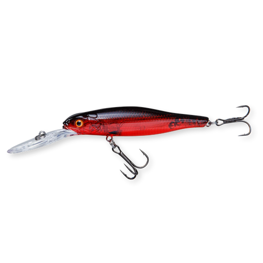Beastly Diver Blood Moon is a jerkbait that lights up at dusk and in murky water – designed for late bites.