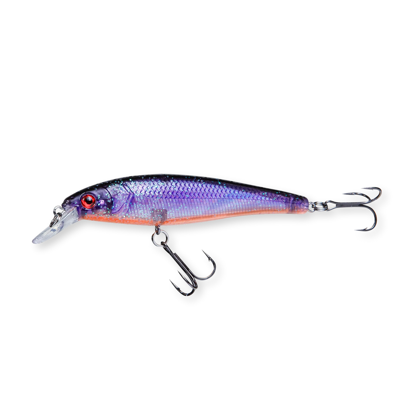 Beastly Minnow June Bug Shiner is a jerkbait that reflects light and grabs attention around the clock.