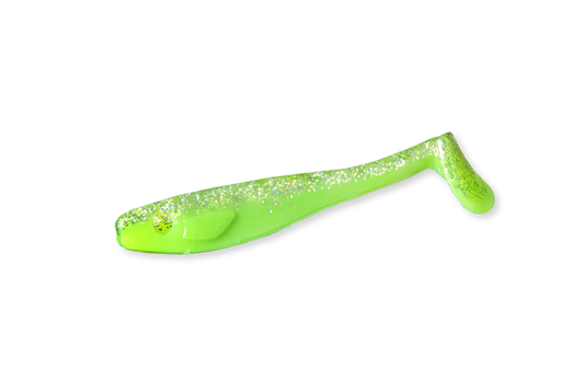 RenzShad Perch Green Lime soft bait is a UV-effective lure that shows up clearly in murky water – a summer must-have.