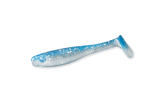 RenzShad Perch Blue Pearl Gummiköder liefert eine natürliche Kleinfischimitation im klaren Wasser – perfekt für Barsch.