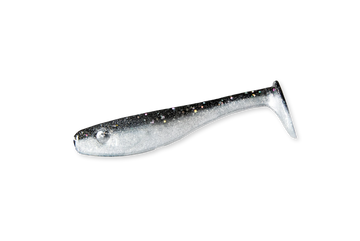 RenzShad Perch Black Star Gummiköder ist eine dunkle Silhouettenfarbe, die sich beim Winterangeln in tiefem Wasser hervorragend bewährt.