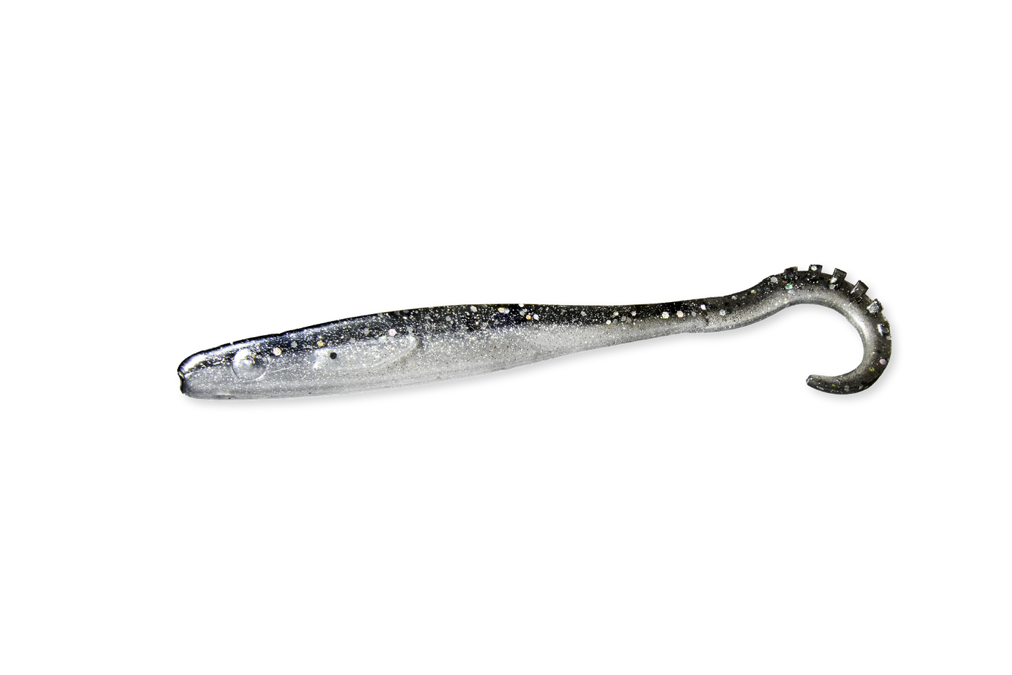 RenzWorm Black Star Gummiköder ist eine dunkle Silhouettenfarbe, die sich beim Winterangeln in tiefem Wasser hervorragend bewährt.